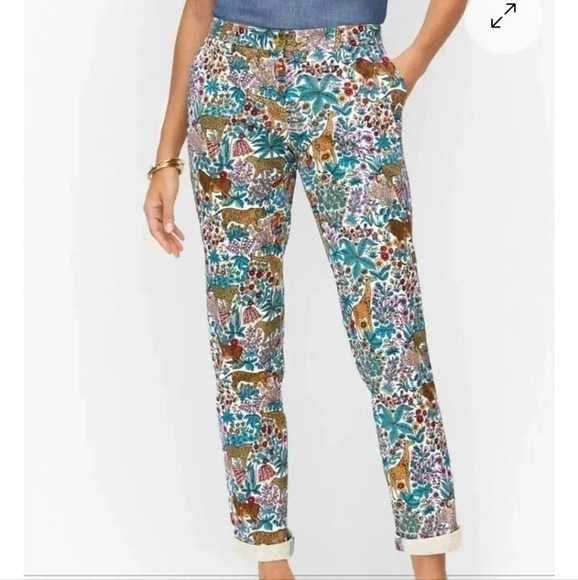 Talbots Pants - Talbots RELAXED CHINOS - TROPICAL SAFARI Animal Print Size 0 Petite